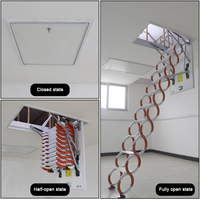 Prix d'usine Escalier de grenier entièrement automatique, échelle escamotable électrique 500 kg avec télécommande pour villa et garage