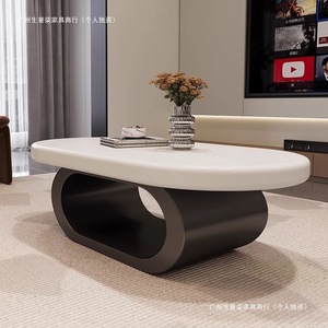 Minimalist <b>Resin</b> Coffee <b>Table</b> 50mm Piano Lacquer <b>Top</b> Modern Design For Small Apartments Living Room Furniture - Product Image 2