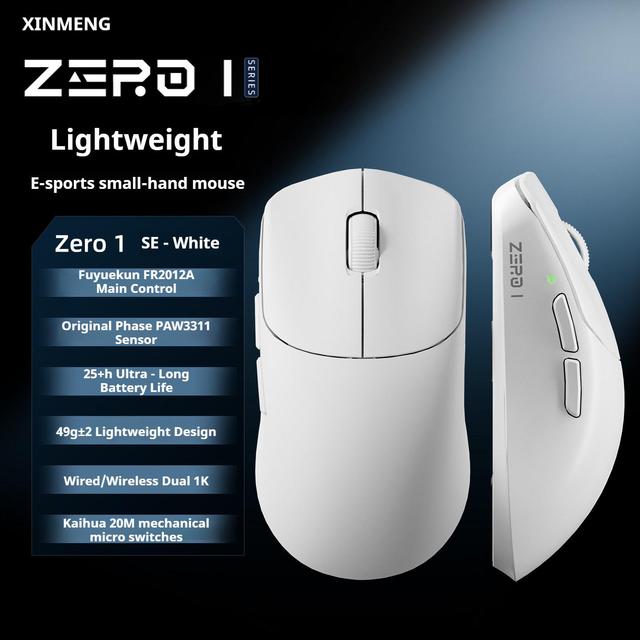 Xinmeng ZERO1 Original PAW3311 Tri Mode Wireless RGB Backlit Right-Handed Gaming Mouse Lightweight E Sports Design Ergonomic