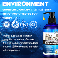 Huile de saumon sauvage d'Alaska pure Omega 3 Premium pour chiens et chats – Soutien pour la santé de la peau, du pelage et des articulations