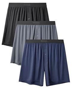 Calzoncillos bóxer de algodón y elastano para hombre, transpirables, de secado rápido, de punto, de tiro medio, estampados, para gimnasio y ocio. - Product Image 1