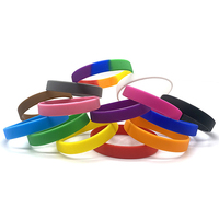 Bracelet en silicone vierge lumineux bleu multicolore, souple, personnalisable avec logo et motif en relief – Offre spéciale