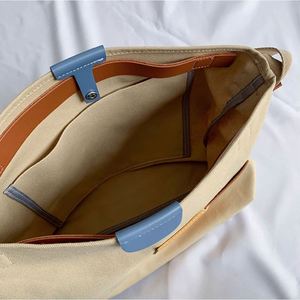 Bolso Tote Cruzado de Lona de Algodón para Mujer, Gran Capacidad, Diseño de Contraste de Color, Mediano, para Uso Diario y Regalos - Product Image 5