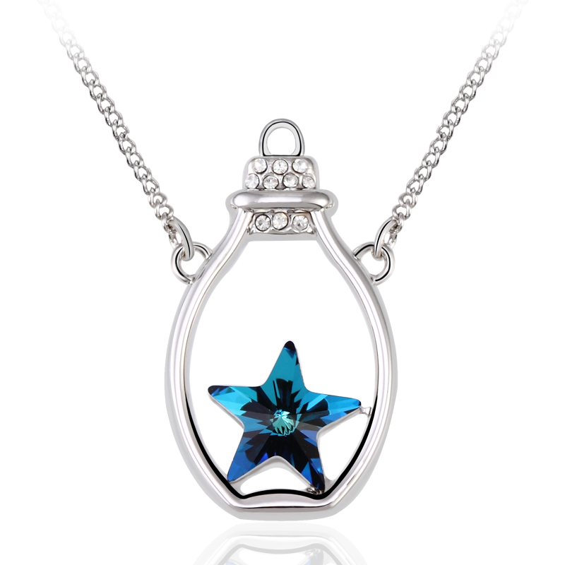 OUXI 10606 Aquarius Design Fashion Pendant Necklace Destiny Jewellery Premium Austrian Crystal Jewelry Wholesale