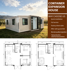 Maison conteneur mobile préfabriquée facile à construire, extensible, 20 pieds, 40 pieds, avec cuisine préfabriquée, à vendre, pour habitation ou annexe - Product Image 2