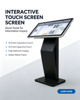 Kiosque d'information interactif à écran tactile de 43 pouces pour centre commercial, système Android, base en forme de K