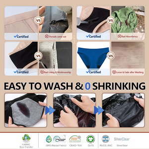 RTS 4 couches culotte <span class=keywords><strong>de</strong></span> période sans PFAS odeur GOTS GRS maternité femmes bref Hipster sous-vêtements <span class=keywords><strong>de</strong></span> natation période menstruelle maillots <span class=keywords><strong>de</strong></span> <span class=keywords><strong>bain</strong></span> - Product Image 5