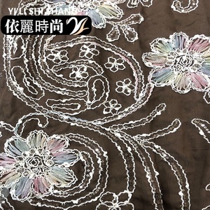 Vestido largo de mezclilla con tela brocada de cuerda bordada con cuentas tejidas, de moda, de lujo ligero, con estampado floral, accesorios <span class=keywords><strong>para</strong></span> niñas medianas - Product Image 4