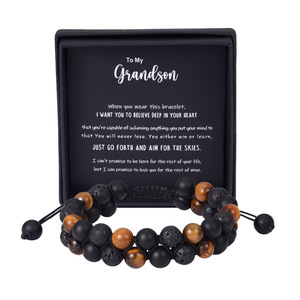 Natural Tiger's Eye Agate <b>Bracelet</b> For Men Woven <b>Adjustable</b> Magnetic Yoga Bead Gift Jewelry - Product Image 2