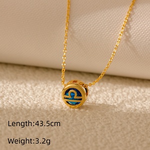 Collar de cadena de acero inoxidable con <span class=keywords><strong>signo</strong></span> del zodiaco hueco de Latón chapado en oro delicado <span class=keywords><strong>para</strong></span> mujer, joyería de circón, <span class=keywords><strong>el</strong></span> <span class=keywords><strong>mejor</strong></span> regalo de cumpleaños <span class=keywords><strong>para</strong></span> ella - Product Image 6