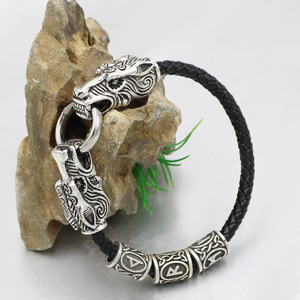 Catena Mano Testa <span class=keywords><strong>Serpente</strong></span> Bracciale Vichingo Vintage Tono Argento Lega Imbracatura Anello Dito Gioielli Unisex Ingrosso - Product Image 4