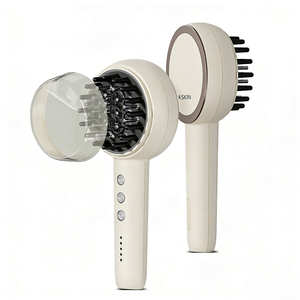 หวีนวดหนังศีรษะพร้อมเทคโนโลยีการสั่นสะเทือนและความถี่สูง พร้อมที่ทาออยล์ ผลิตจากพลาสติก ABS สำหรับดูแลหนังศีรษะและกระตุ้นการเจริญเติบโตของเส้นผม - Product Image 4