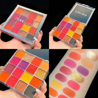 Palette de fards à paupières 16 couleurs haute qualité, finition scintillante, pour maquillage de scène (vente en gros)