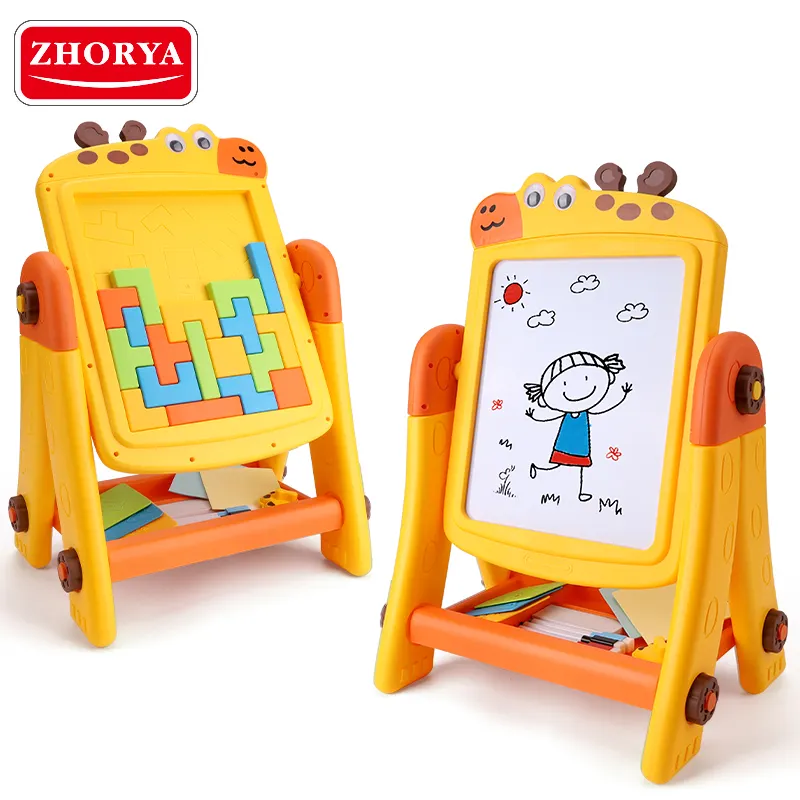 Zhorya nuevos juguetes 2023 PARA NIÑOS 2 en 1 tablero de pintura rompecabezas juego de mesa soporte juguetes de dibujo