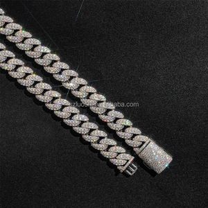 Bestseller Moissan ite Diamond Halskette 12mm Hip Hop Schmuck 925 Sterling Silber Armband Männer Frauen Iced Out Cuban Link Chain - Product Image 4