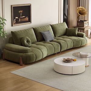 โซฟาหนังกันรอยขีดข่วน ห้องนั่งเล่น สไตล์โมเดิร์น มินิมอล สีขาวครีม ทรงโค้ง สำหรับแมวข่วน - Product Image 2