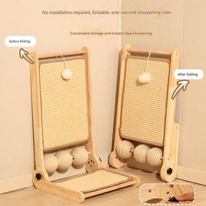 Griffoir pour <span class=keywords><strong>chat</strong></span> en bois massif écologique moderne, pliable en forme de L, réglable, protecteur de meubles pour les grands chats - Product Image 6