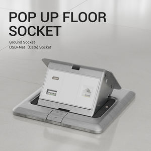 Caja <span class=keywords><strong>de</strong></span> salida <span class=keywords><strong>de</strong></span> suelo emergente moderna, cubierta impermeable y a prueba <span class=keywords><strong>de</strong></span> polvo, enchufe Cat6 <span class=keywords><strong>de</strong></span> red <span class=keywords><strong>de</strong></span> suelo con puertos USB a y USB C - Product Image 2