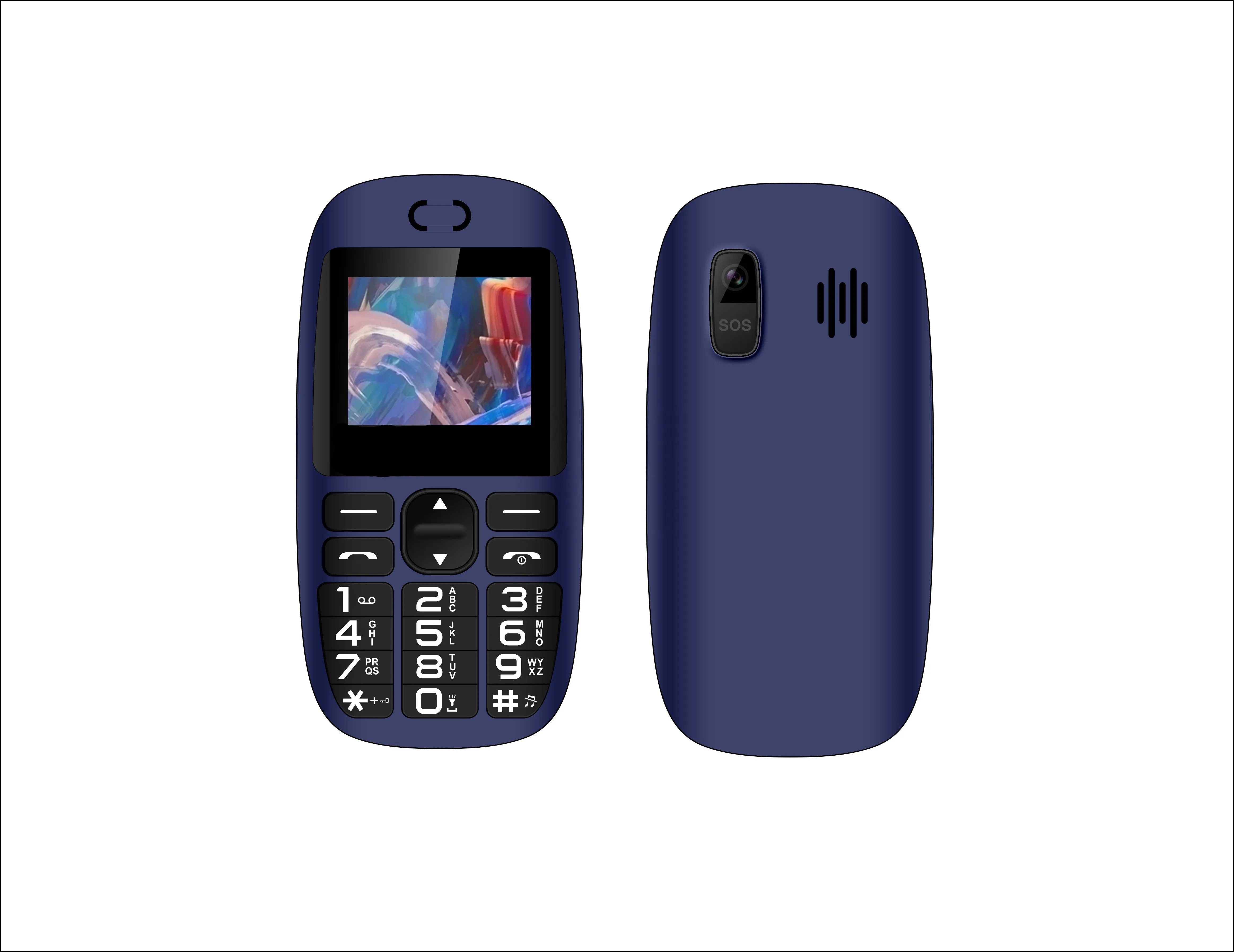 Mini số ít 1.77 inch mở khóa Dual Sim silion nút 4G tính năng điện thoại 4G điện thoại cơ bản 4G điện thoại với SOS