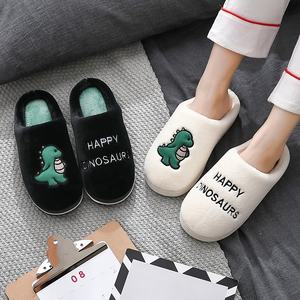 <span class=keywords><strong>Chaussons</strong></span> d'intérieur chauds pour femmes et hommes, en peluche, avec motif d'animaux mignons de dessin animé, en fourrure, antidérapants, en TPR - Product Image 1