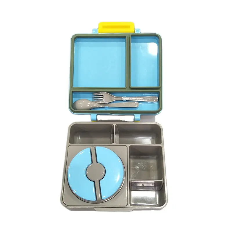 Twee Temperatuur Zones Lunchbox Met Thermos Voedsel Jar Kinderen Lunchbox Kinderen Geïsoleerde Lunch Bento Box