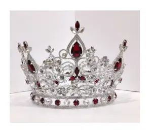 Venta al por mayor de coronas para desfile de belleza Miss Mundo, tiaras personalizadas, diadema de contorno, coronas de exportador indio