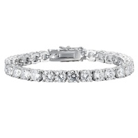 S925 Sterling Silver Four Claws 5mm Full Diamond 5A Zircon Bracelet Ins Design Original Handmade Hip-hop Tennis Bracelet