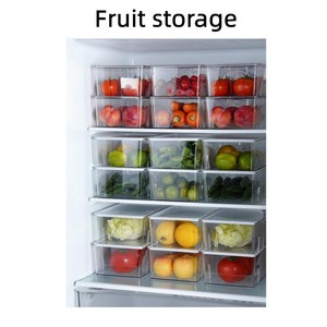 Organizador de nevera apilable, contenedor de comida transparente con divisor, nevera, caja de almacenamiento de bebidas y aperitivos - Product Image 2