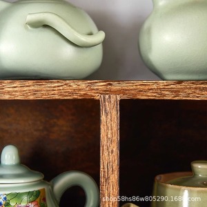 Étagère murale en bois massif pour le rangement et l'organisation de service à thé, présentoir multi-niveaux pour salon - Product Image 6