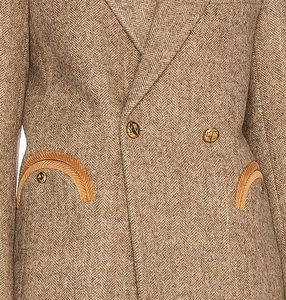 Giacca personalizzata alla moda invernale con risvolto lungo Tweed <span class=keywords><strong>Blazer</strong></span> da <span class=keywords><strong>donna</strong></span> abbigliamento Casual cappotti monopetto <span class=keywords><strong>a</strong></span> <span class=keywords><strong>righe</strong></span> da <span class=keywords><strong>donna</strong></span> - Product Image 6