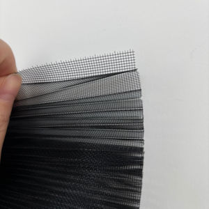 Chine Fabricant Fourniture Gris Noir Polyester Rétractable & Acier Inoxydable Plissé Fly Screen Mesh pour Fenêtre et Porte - Product Image 2