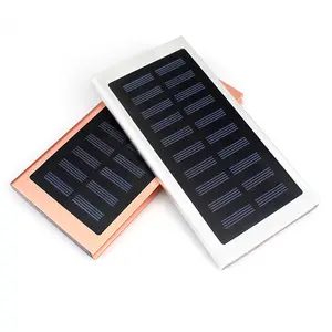 Neue externe Solarbatterie 20000 mah 2 Usb Led-Ladegerät tragbare Mobiltelefonnäher Solarstrombank