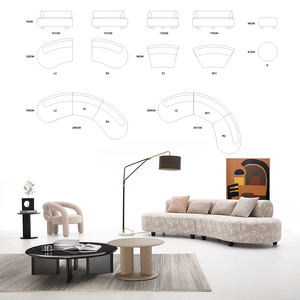 Sofá Seccional de terciopelo curvo blanco moderno sofás de sala tapizados sofás de 2 plazas muebles - Product Image 4