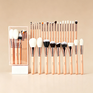 Makeup <b>Brush</b> Set 28-Piece Synthetic Hair Wood Handle Face Foundation Application <b>Brushes</b> <b>Round</b> Shape - Product Image 1