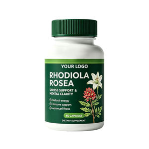 Cápsulas de Rhodiola Rosea Naturales de Marca Privada al por Mayor de Fábrica OEM ODM, Suplemento Herbal Vegano para Apoyar la Salud Inmunológica de Adultos - Product Image 1