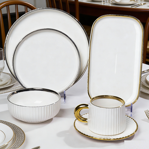Stoneware 6-Piece Wedding Dinnerware <b>Set</b> Contemporary Ceramic Reusable Dishwasher & Microwave Safe for 6 Users - Product Image 3
