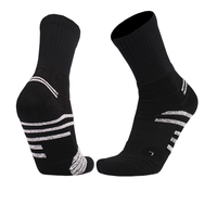 Chaussettes de sport pour hommes, athlétiques, anti-transpiration, résistantes à l'usure, coussinées, contrastées, pour la course à pied