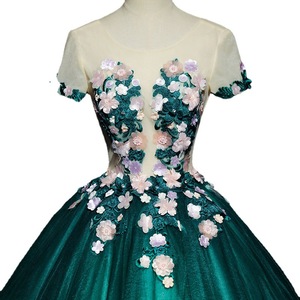 Green Long Stage Performance Dress For Women Polyester Folk Song Solo Outfit Adult Size Plus Slimming Design - Product Image 5