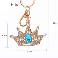 Cristal couronne porte-clés strass dessin animé porte-clés mignon Couple pendentif pour sac à main voiture décor