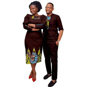 Robes Dashiki en coton avec appliques africaines pour femmes et hommes, tenues assorties pour couples, grandes tailles, écologiques, pour l'été, le printemps et les mariages - Product Image 3