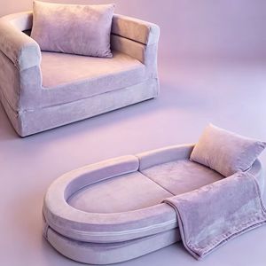 Canapé-lit pliable en velours pour tout-petits 2026, canapé-lit de sol pliable pour enfants OEM, lit et chaise de voyage 2-en-1 pour tout-petits - Product Image 6