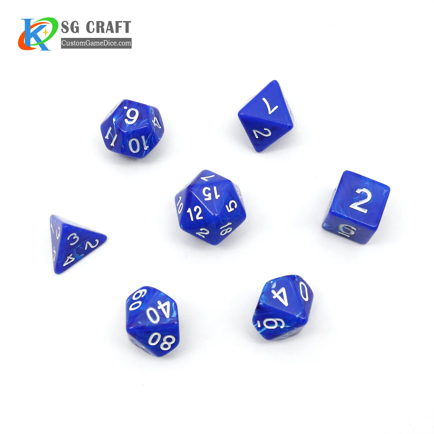 Custom Polyhedral D12 7 Pcs Set D6 Sup Hars Standaard Geen Schimmel Kosten Dobbelstenen Unieke Transparen Fabrikanten Dobbelstenen