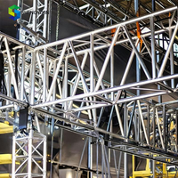 Système de structure en treillis noir en aluminium avec vis et boulons pour concerts, plateformes d'activités extérieures