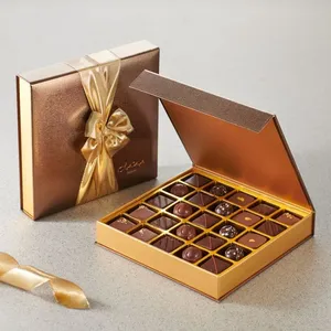 Caja de Regalo de Chocolate Personalizada de Lujo, Caja de Cartón Rígido Vacía con Ventana Transparente y Cierre Magnético para Navidad o Bodas - Product Image 6