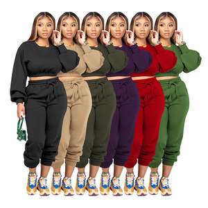 Conjunto Deportivo de Dos Piezas para Mujer, Estilo Personalizado de Fábrica o con Logotipo ODM, Sudadera con Capucha Extra Grande y Pantalones Deportivos, Conjuntos Casuales de Invierno - Product Image 5