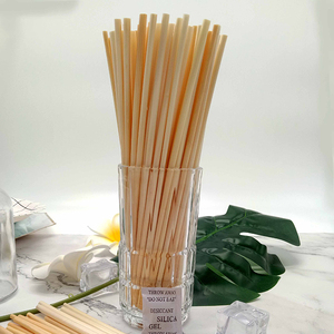 Nouvelles idées Pailles jetables en bambou naturel biodégradables pour boissons, accessoires en riz et blé, échantillon gratuit YOUNIS 4*210mm - Product Image 6