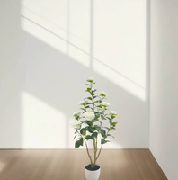 Bonsai Bunga Plastik Buatan Tangan Ramah Lingkungan yang Realistis Berbentuk Kamelia Buatan untuk Dekorasi Tanaman Hijau di Dalam dan Luar Ruangan.