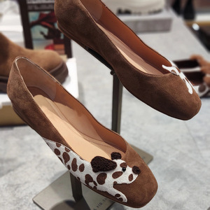 Zapatos planos estilo Mehrab color caqui con punta cuadrada para mujer, retro, suela suave, parte superior suave, casuales, para uso diario, mocasines sin cordones. - Product Image 2
