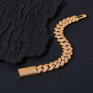 Pulsera de Zirconia para Hombre de 15mm con Cuatro Hileras, Cadena Cubana con Incrustaciones de Diamantes, Joyería de Moda al por Mayor Tanjing Fashion - Product Image 1