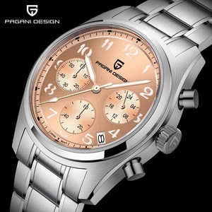 Montres chronographes Pagani Design1773 pour hommes, montre-bracelet analogique en acier inoxydable, montre à quartz pour hommes, verre saphir - Product Image 5